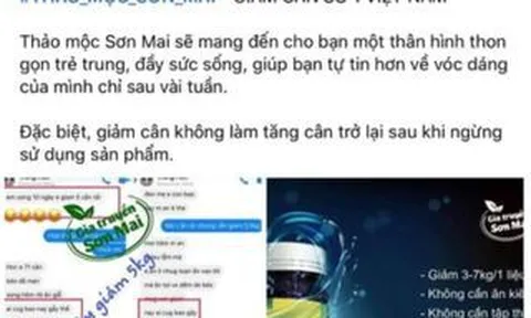 Cảnh báo thực phẩm giảm cân Thảo mộc Sơn Mai có chứa chất cấm nguy hiểm?